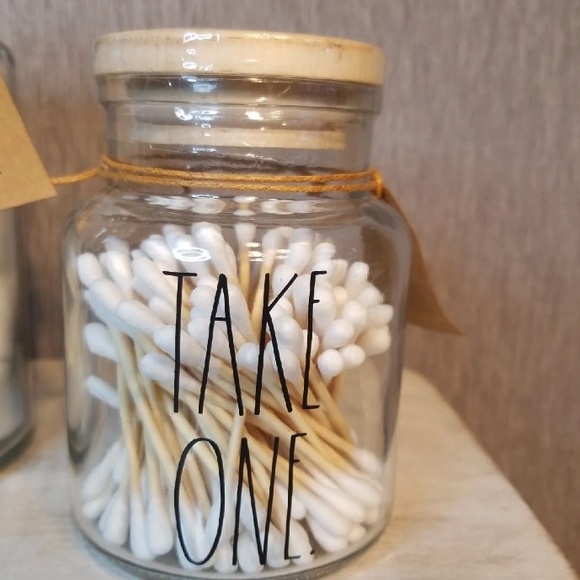 Rae Dunn TAKE ONE cotton swabs jar - Picture 2 of 3